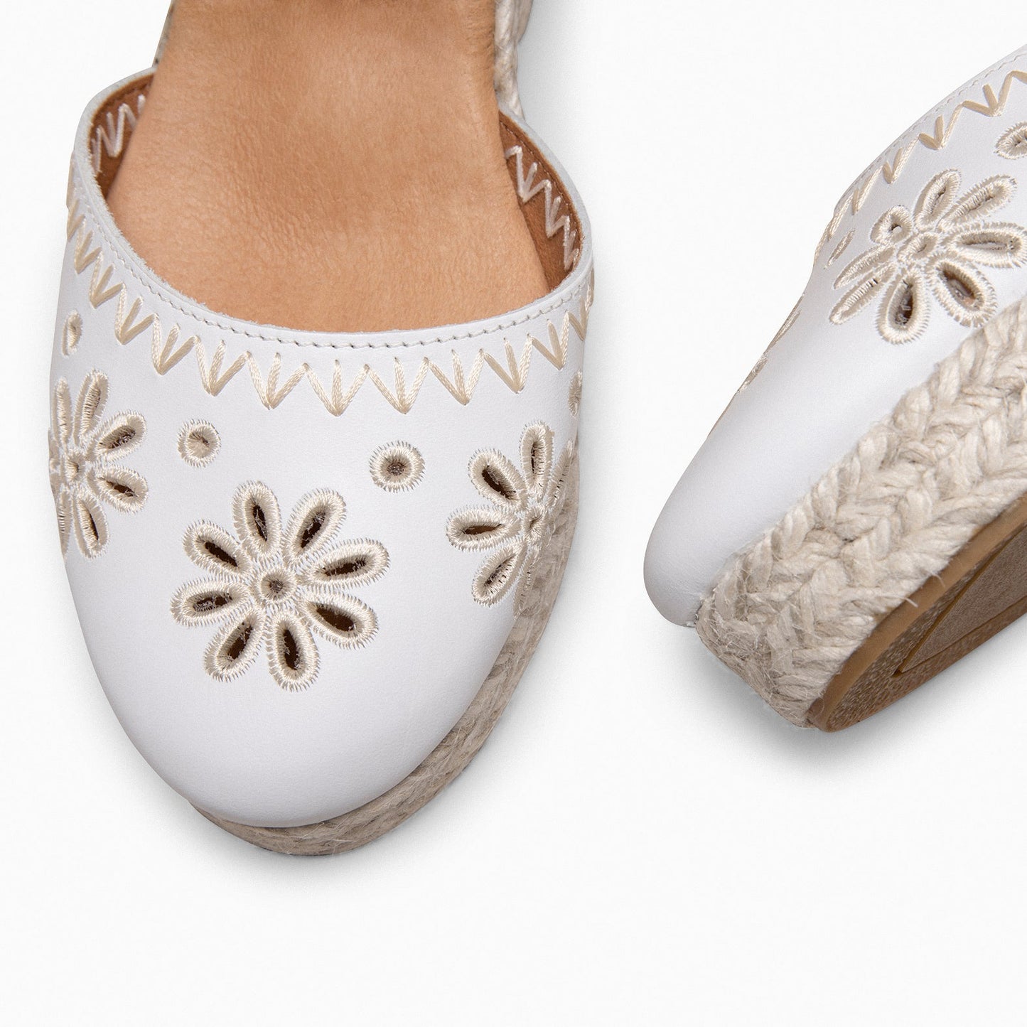 Casares - White Nappa Espadrilles